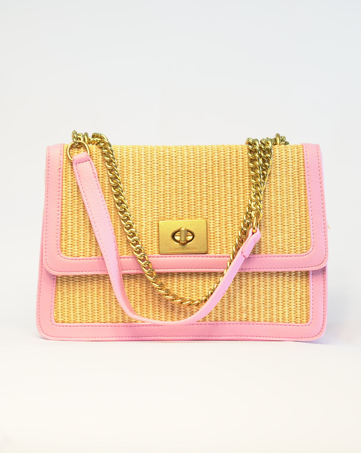 Borsa a Tracolla in Paglia  - Rosa