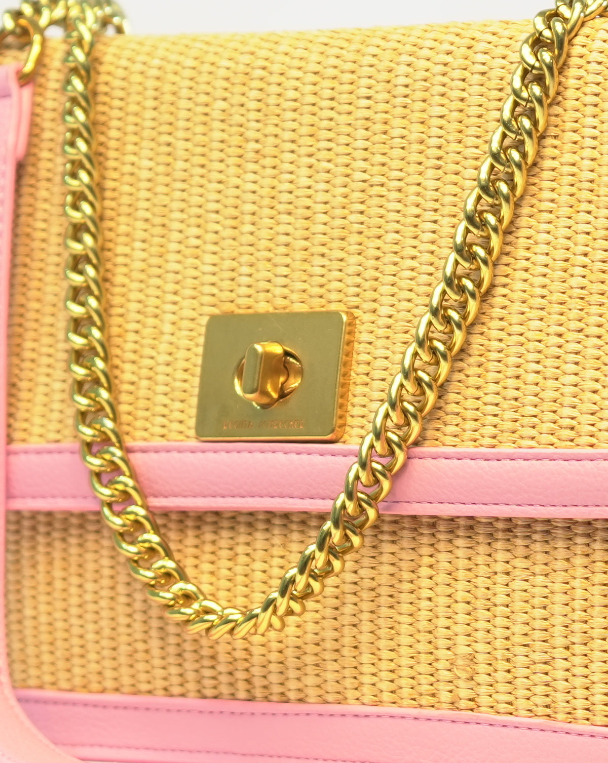 Borsa a Tracolla in Paglia  - Rosa