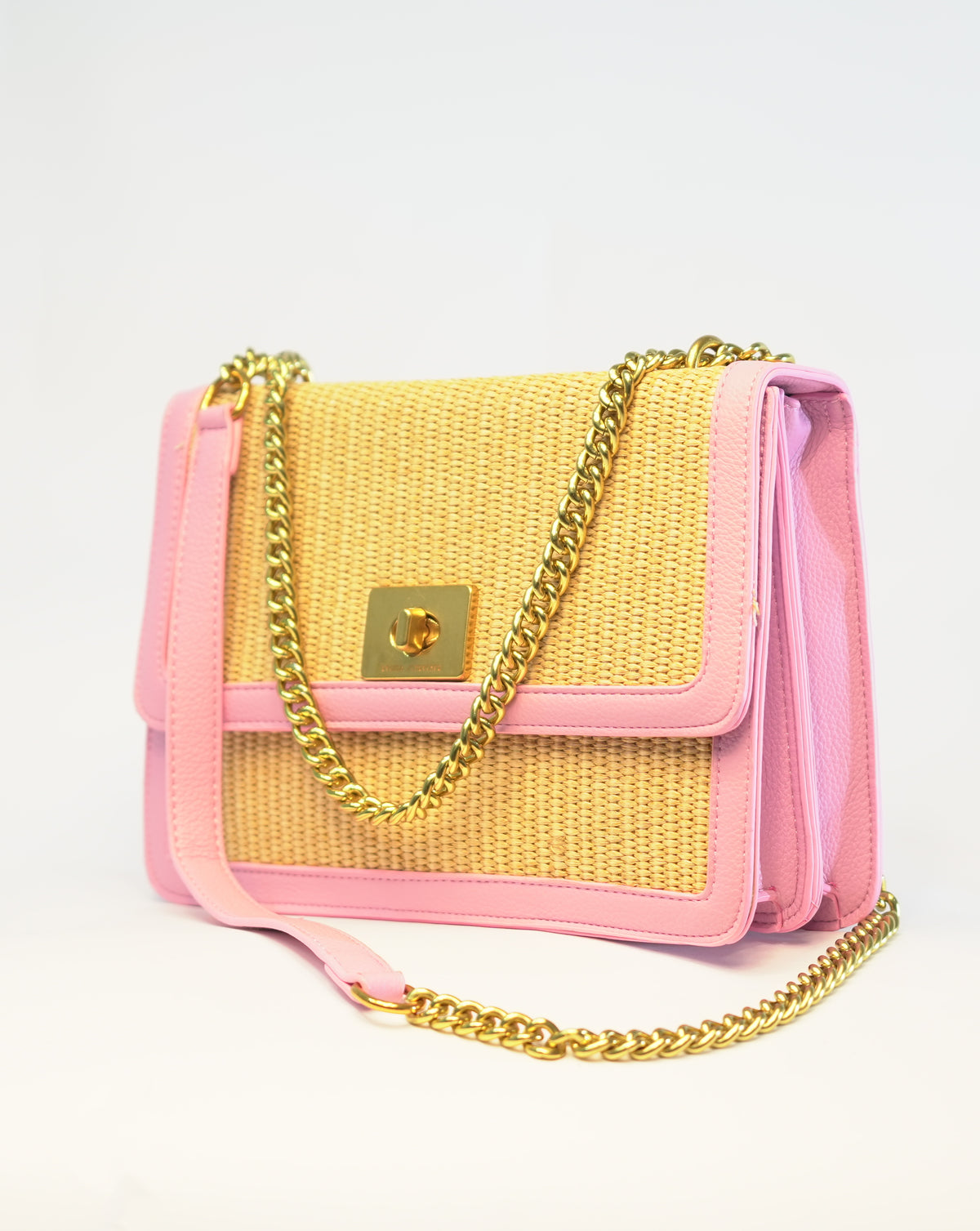 Borsa a Tracolla in Paglia  - Rosa