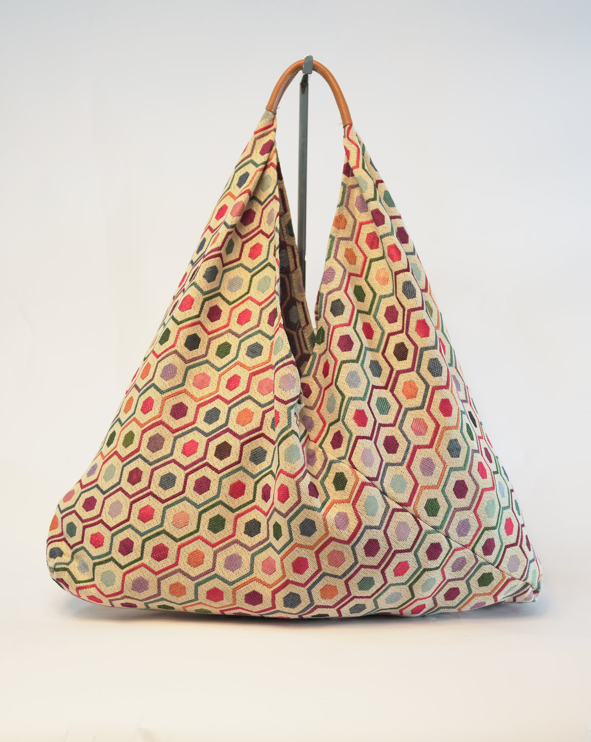 Borsa Shopper in Tessuto Geometrico - Multicolor