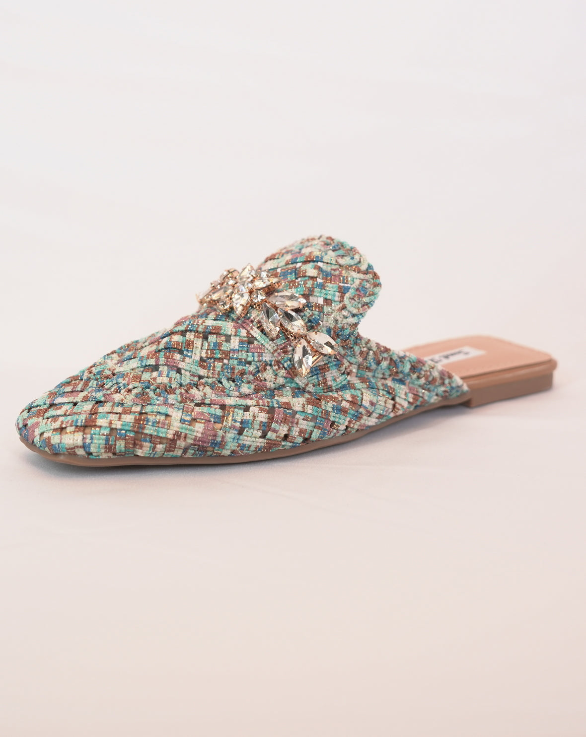 Mule Donna in Tessuto con Applicazioni Gioiello - Multicolor