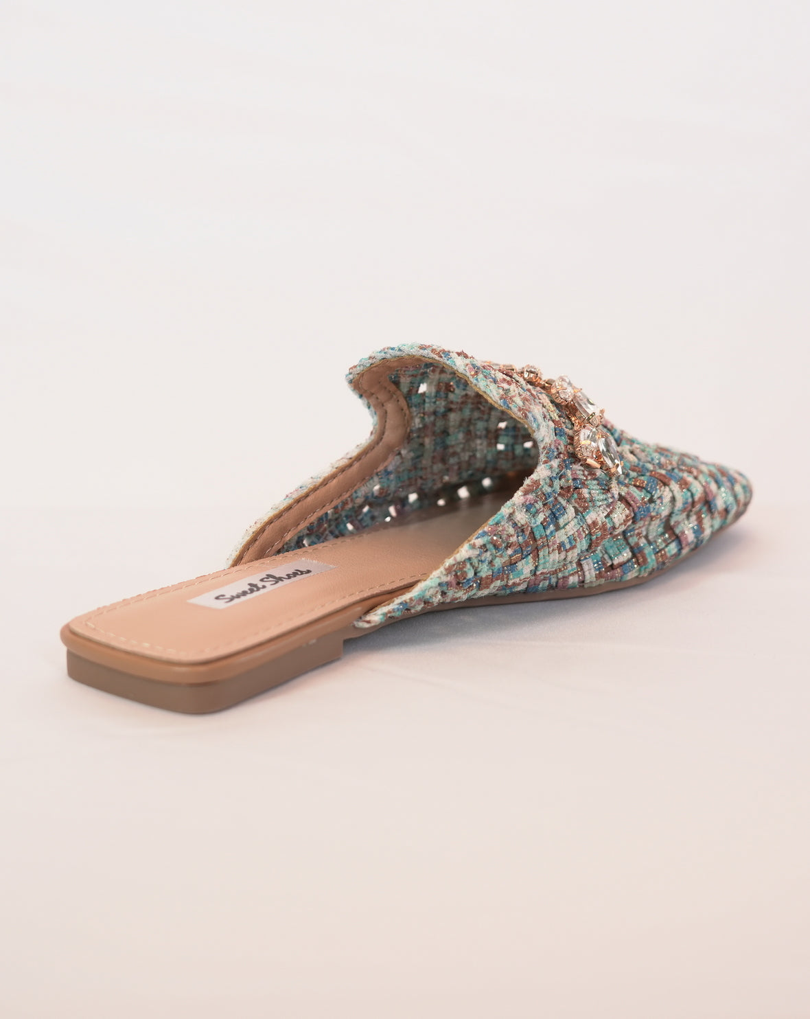 Mule Donna in Tessuto con Applicazioni Gioiello - Multicolor