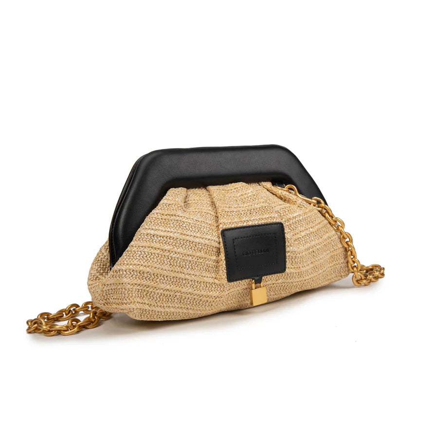 Cluth Bag in rafia Giò Cellini - Nera