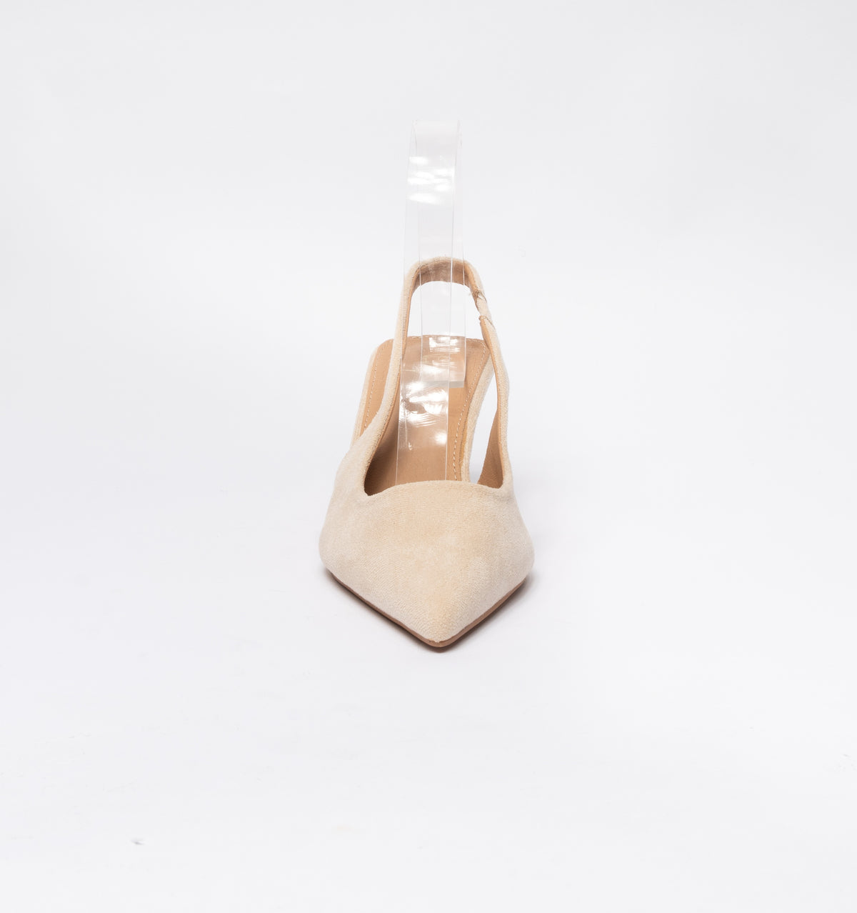 Slingback effetto camoscio cinturino elastico - Beige
