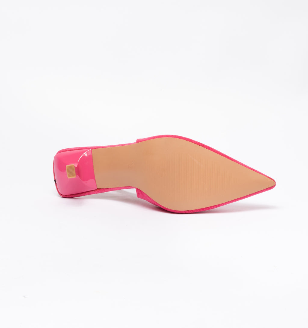 Slingback effetto camoscio cinturino elastico - Fucsia