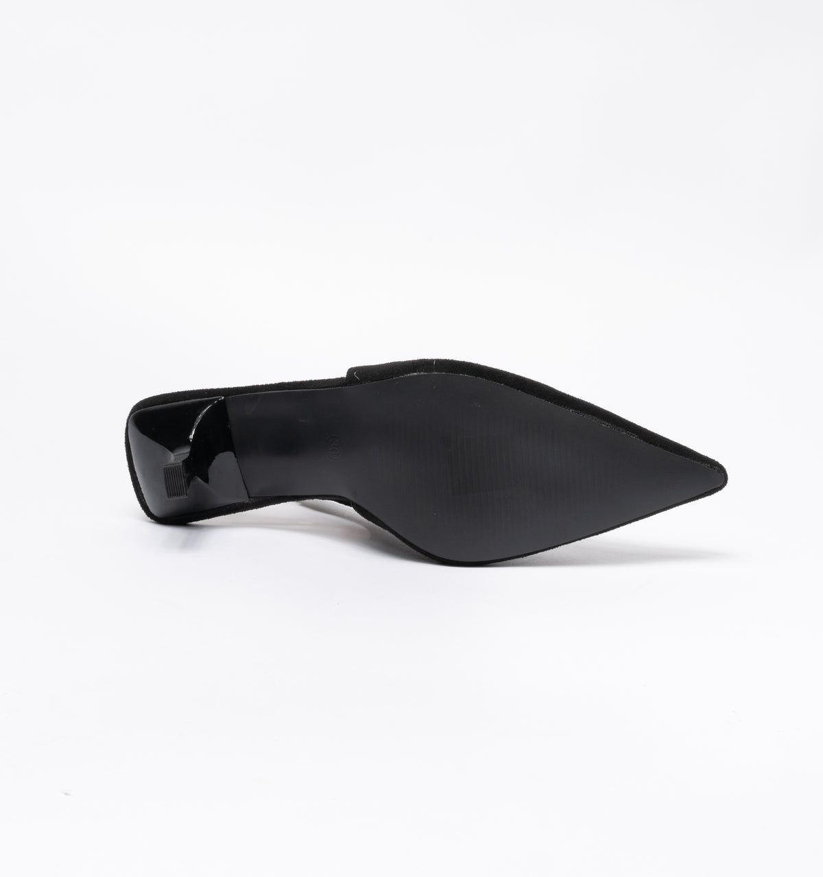 Slingback effetto camoscio cinturino elastico - Nero