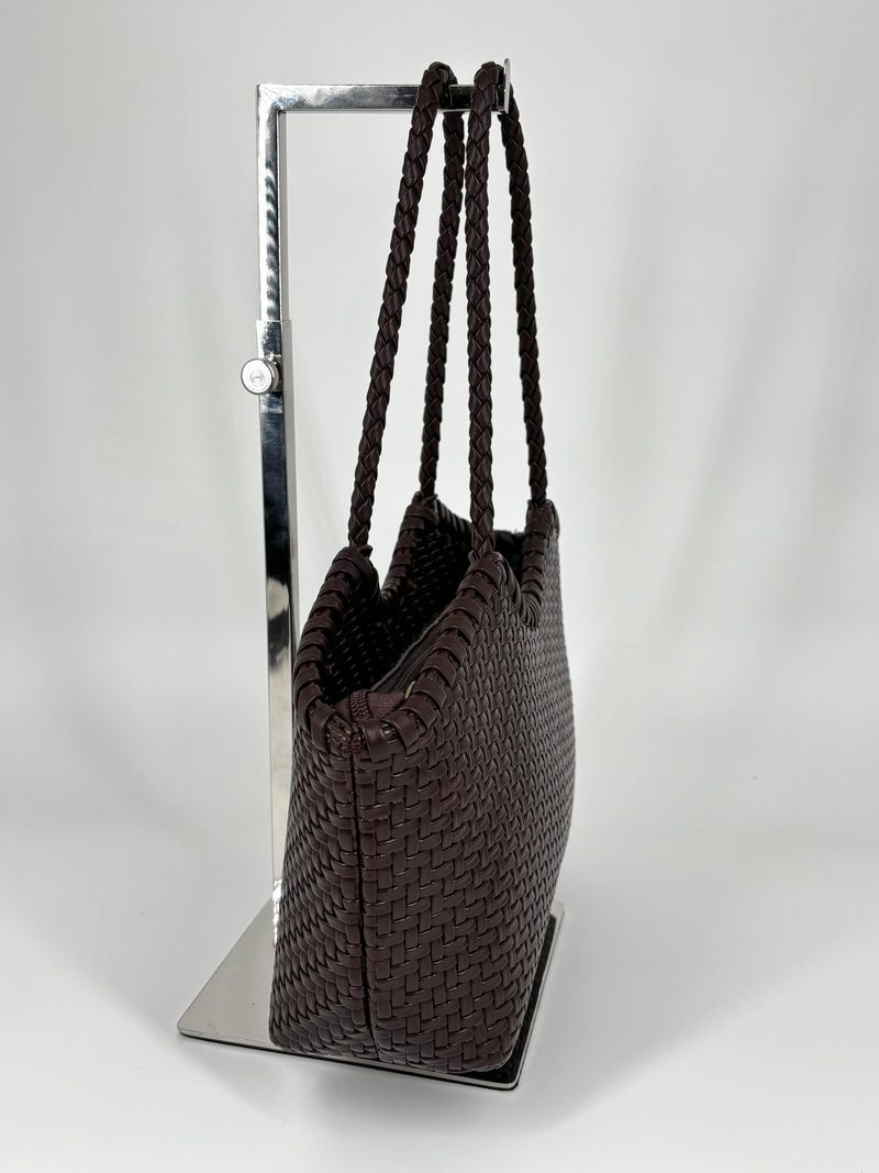 Borsa Tote Intrecciata – Marrone Cioccolato.