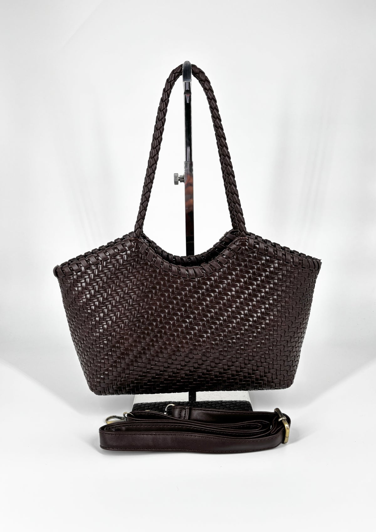 Borsa Tote Intrecciata – Marrone Cioccolato.