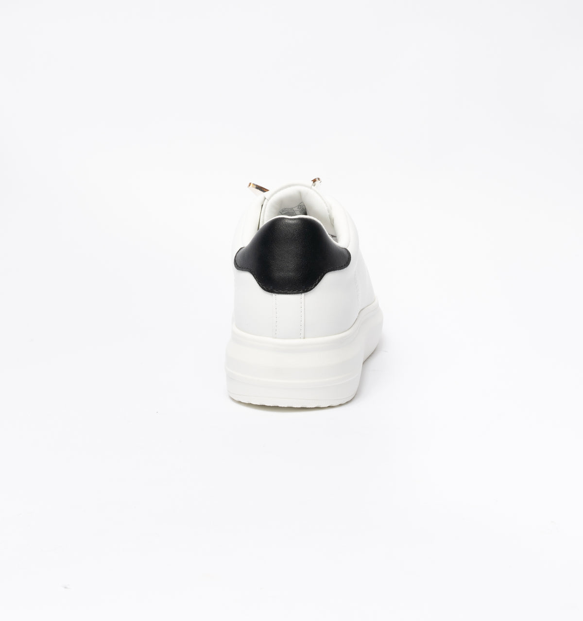 Sneakers Gold&Gold punta tonda in ecopelle con tallone Nero-Bianco