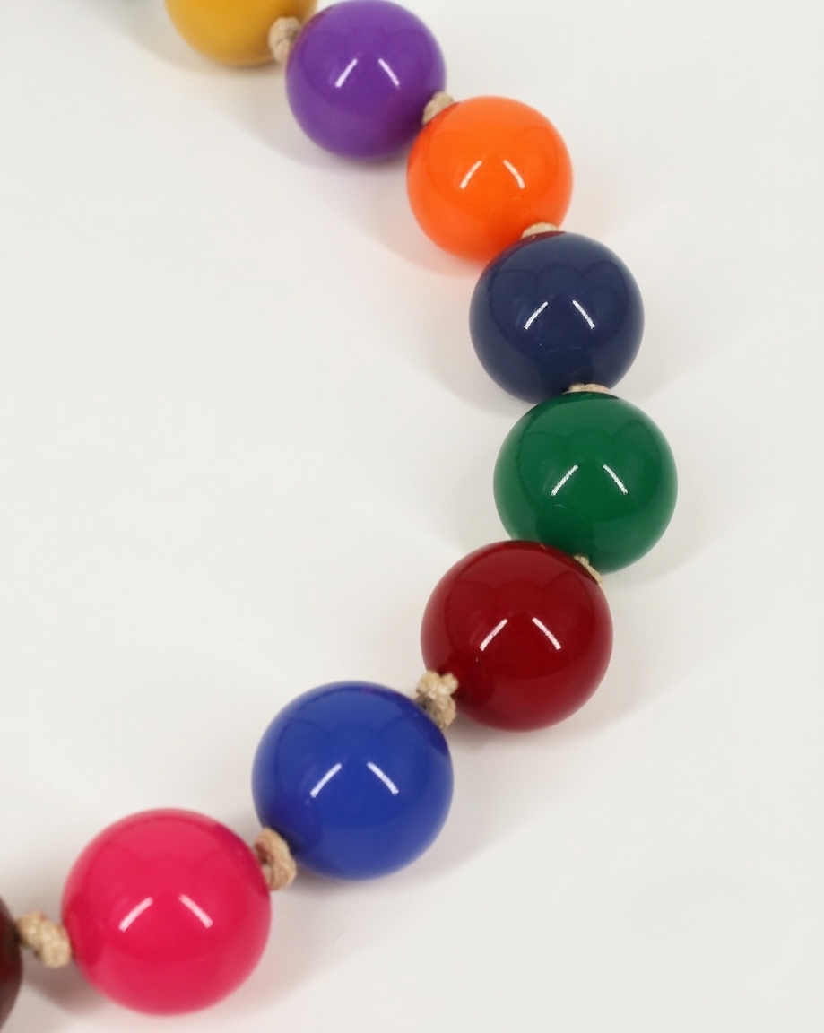 Collana Girocollo Multicolore a Sfere Lucide