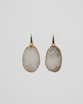 Orecchini Pendenti Raw Quartz con Finiture Dorate