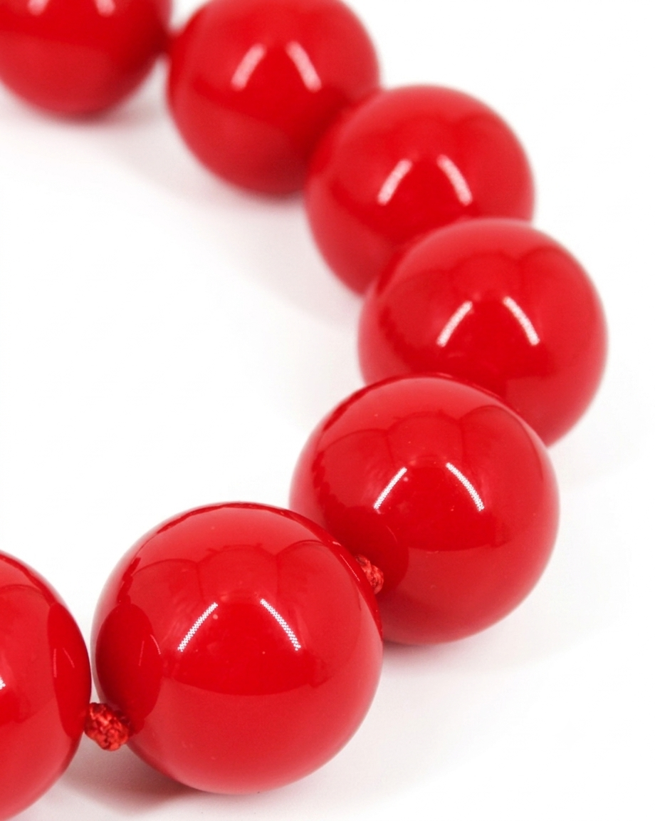 Collana Girocollo Maxi Sfere Rosse