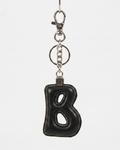 Portachiavi lettera B in pelle - Nero