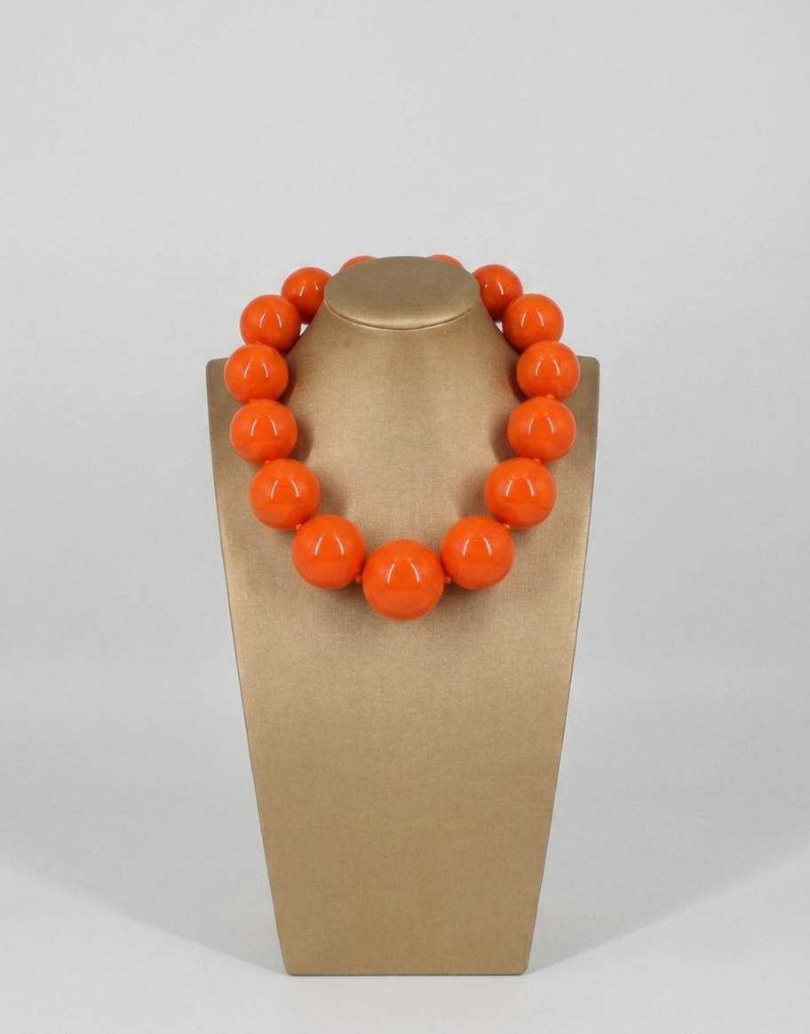 Collana Girocollo Maxi Sfere Arancione