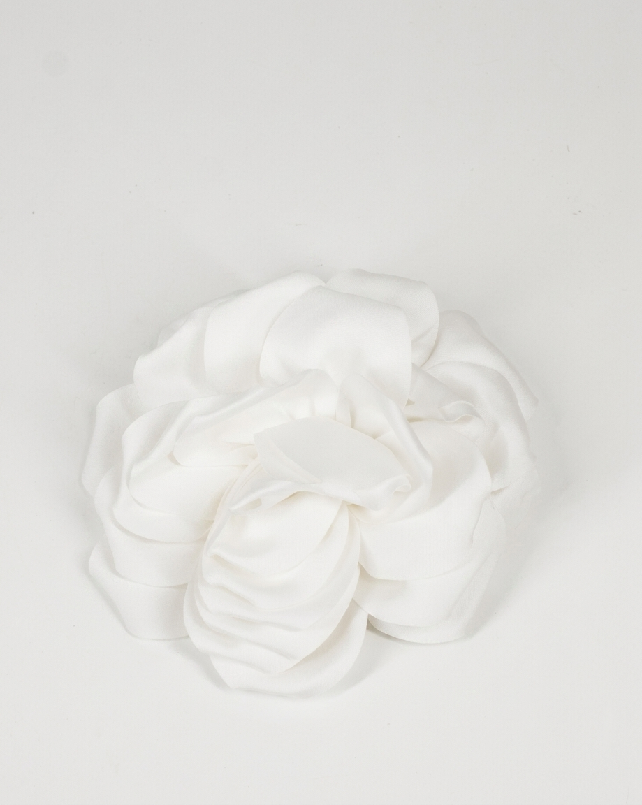 Spilla Fiore Bianco in Raso