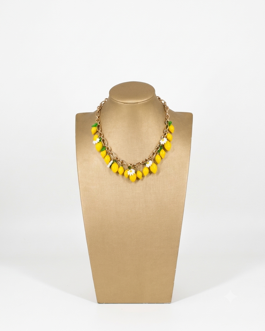 Collana con Ciondoli a Limone e Fiori