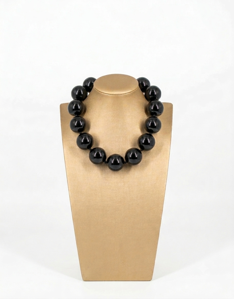 Collana Girocollo Maxi Sfere Nere
