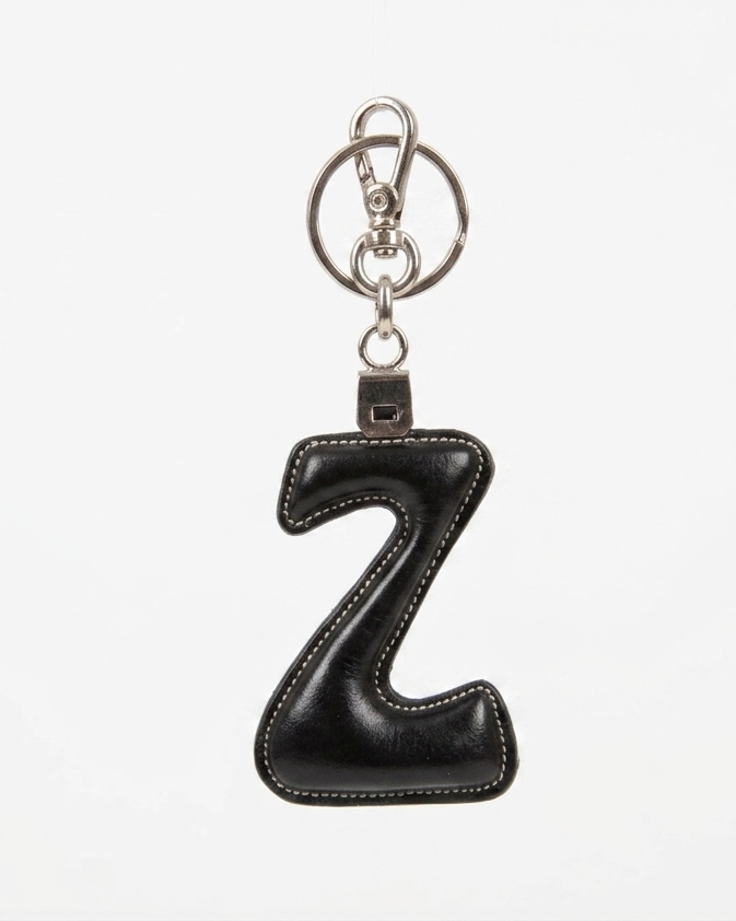 Portachiavi lettera Z in pelle - Nero