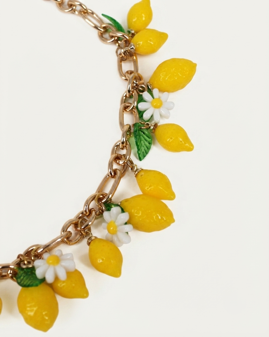 Collana con Ciondoli a Limone e Fiori