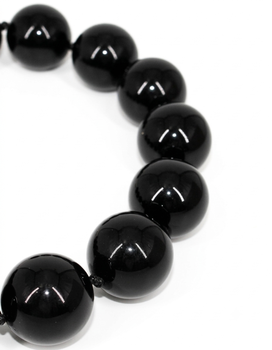 Collana Girocollo Maxi Sfere Nere