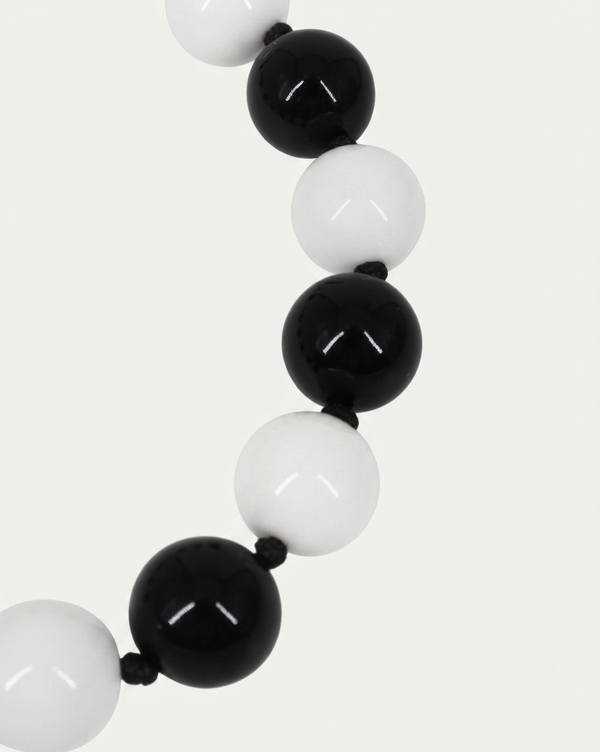 Collana Girocollo a Sfere Bicolor Bianco e Nero