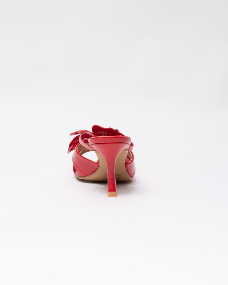 Sandalo in ecopelle con Fiore -Rosso
