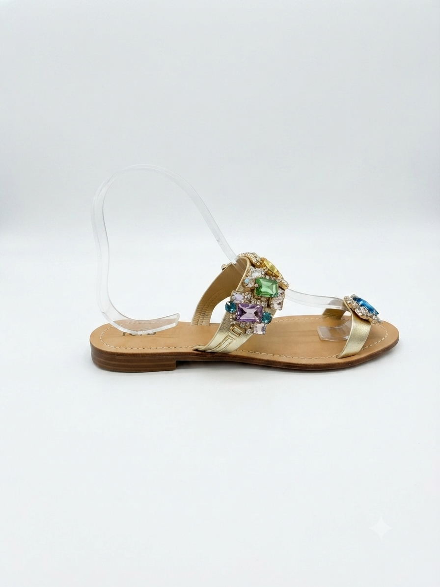 Sandalo Gioiello multicolore - Oro