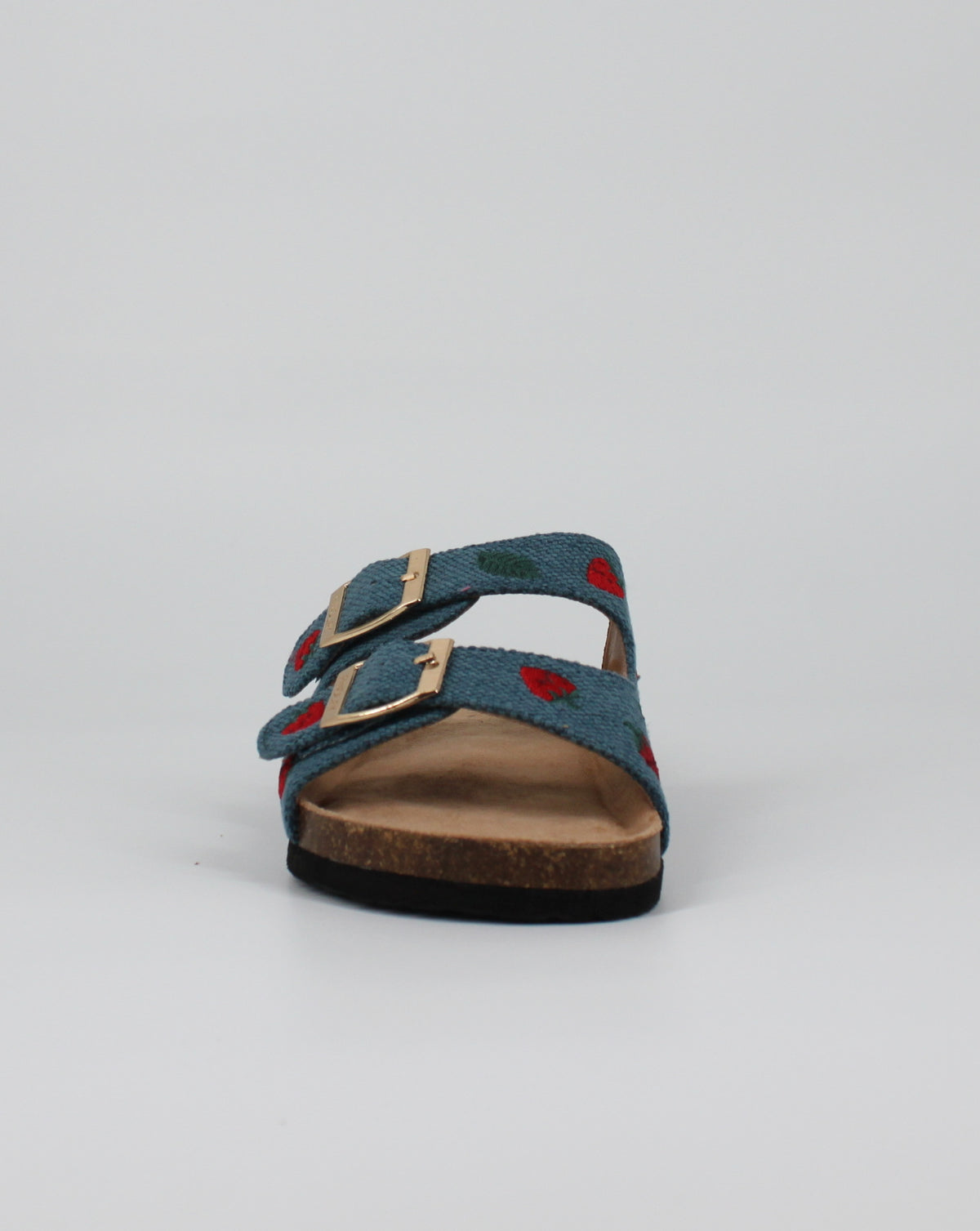 Sandalo Twin-Strap con Ricamo Fragola – Blu