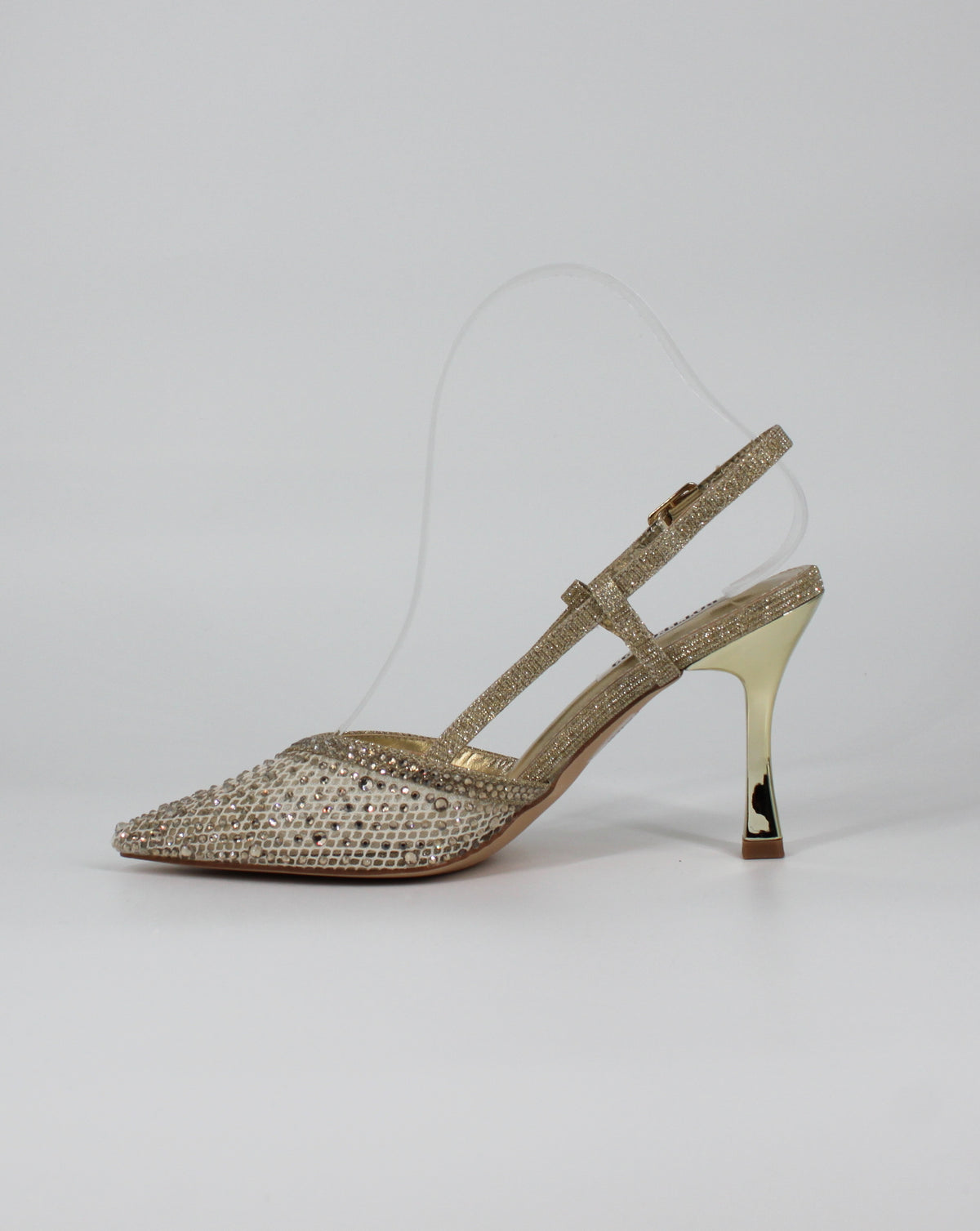Décolleté Slingback Gioiello in Glitter e Strass – Oro