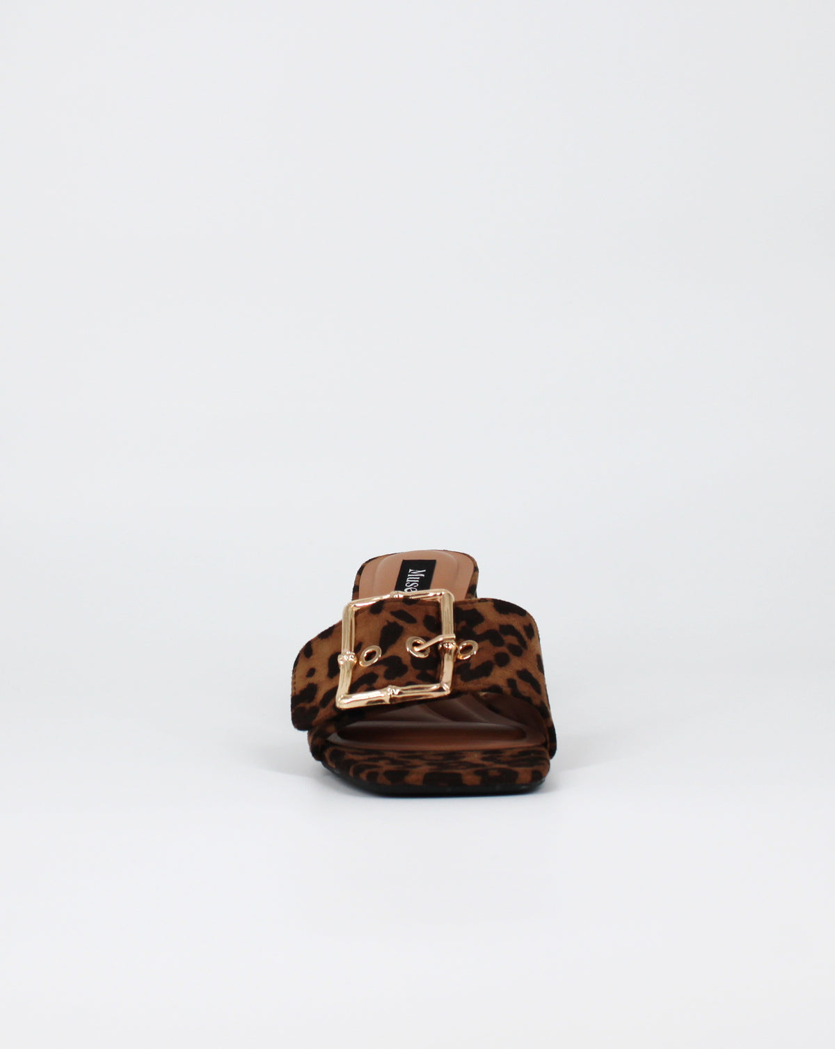 Sandalo Sabot Leopardato con Fibbia Dorata