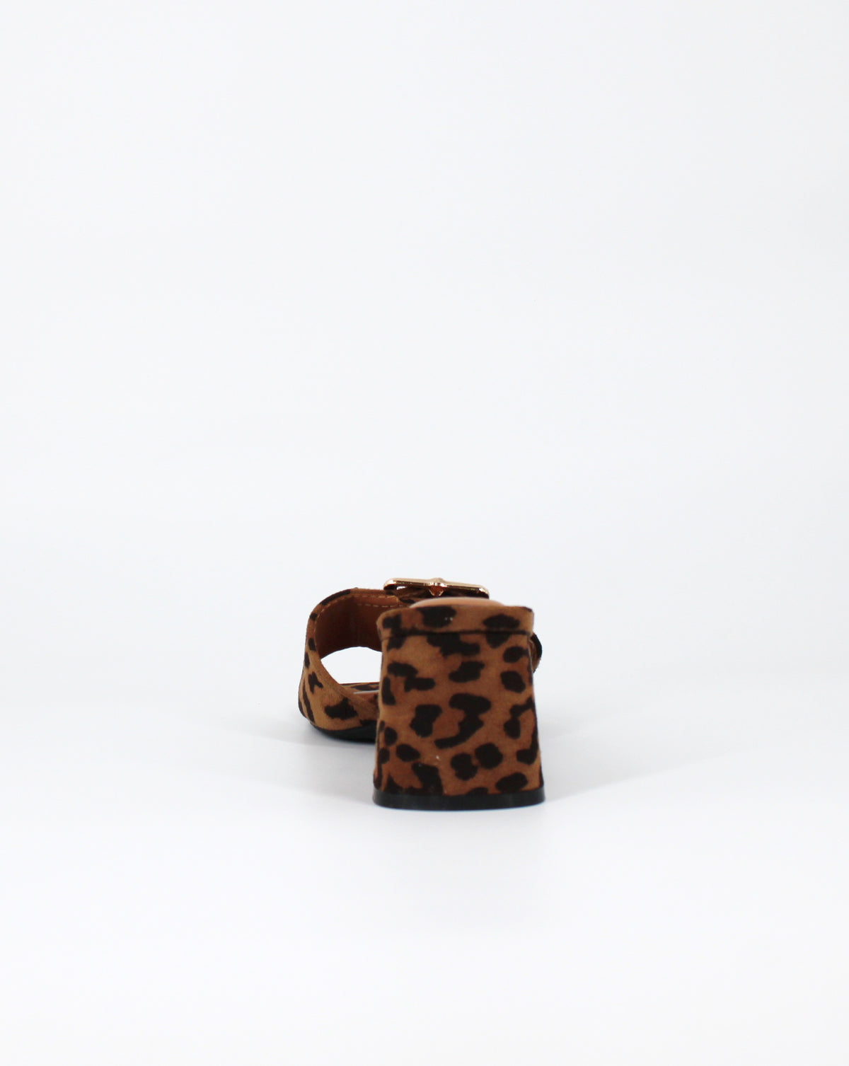 Sandalo Sabot Leopardato con Fibbia Dorata