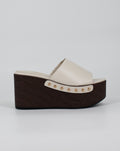 Sabot Platform con Dettagli Borchie – Beige
