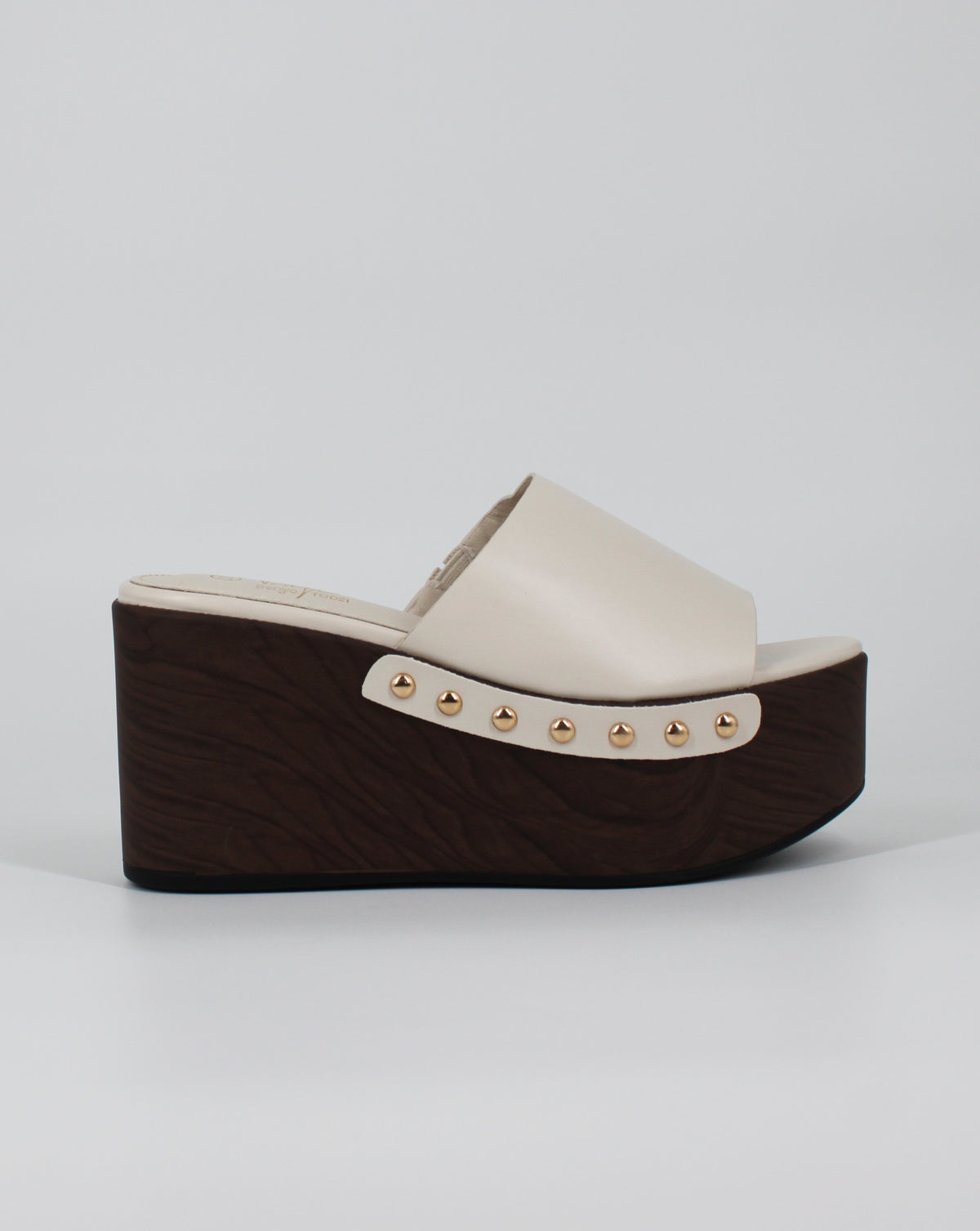 Sabot Platform con Dettagli Borchie – Beige