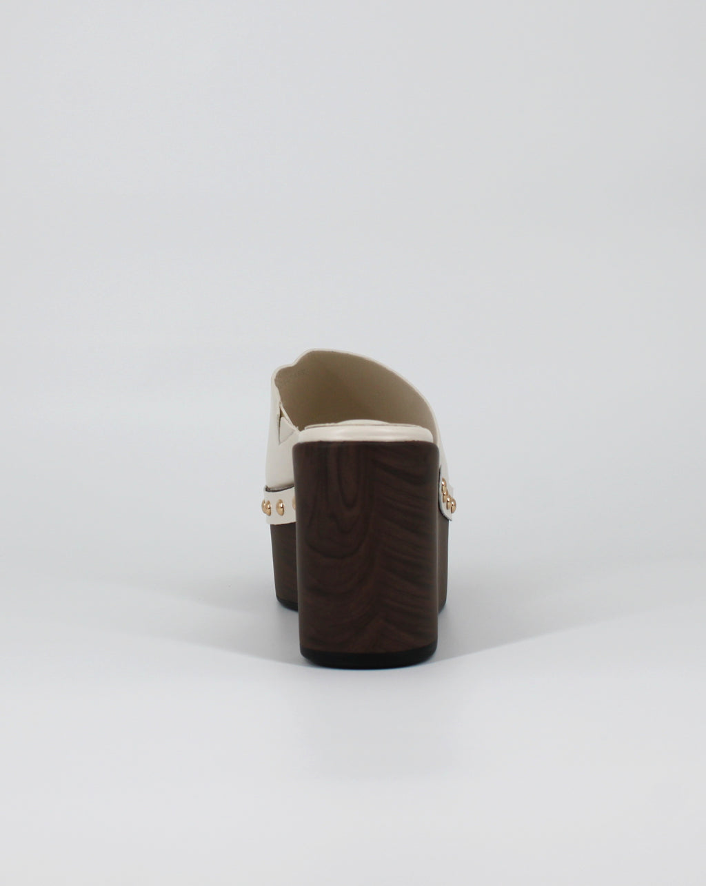 Sabot Platform con Dettagli Borchie – Beige
