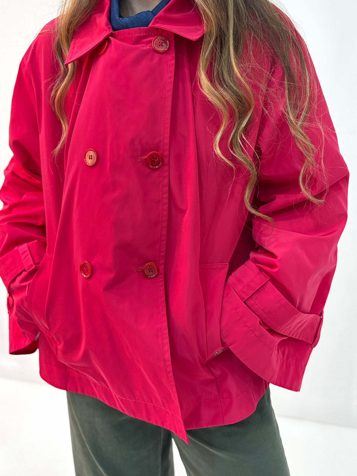 Giacca Trench Doppiopetto Please - Fucsia