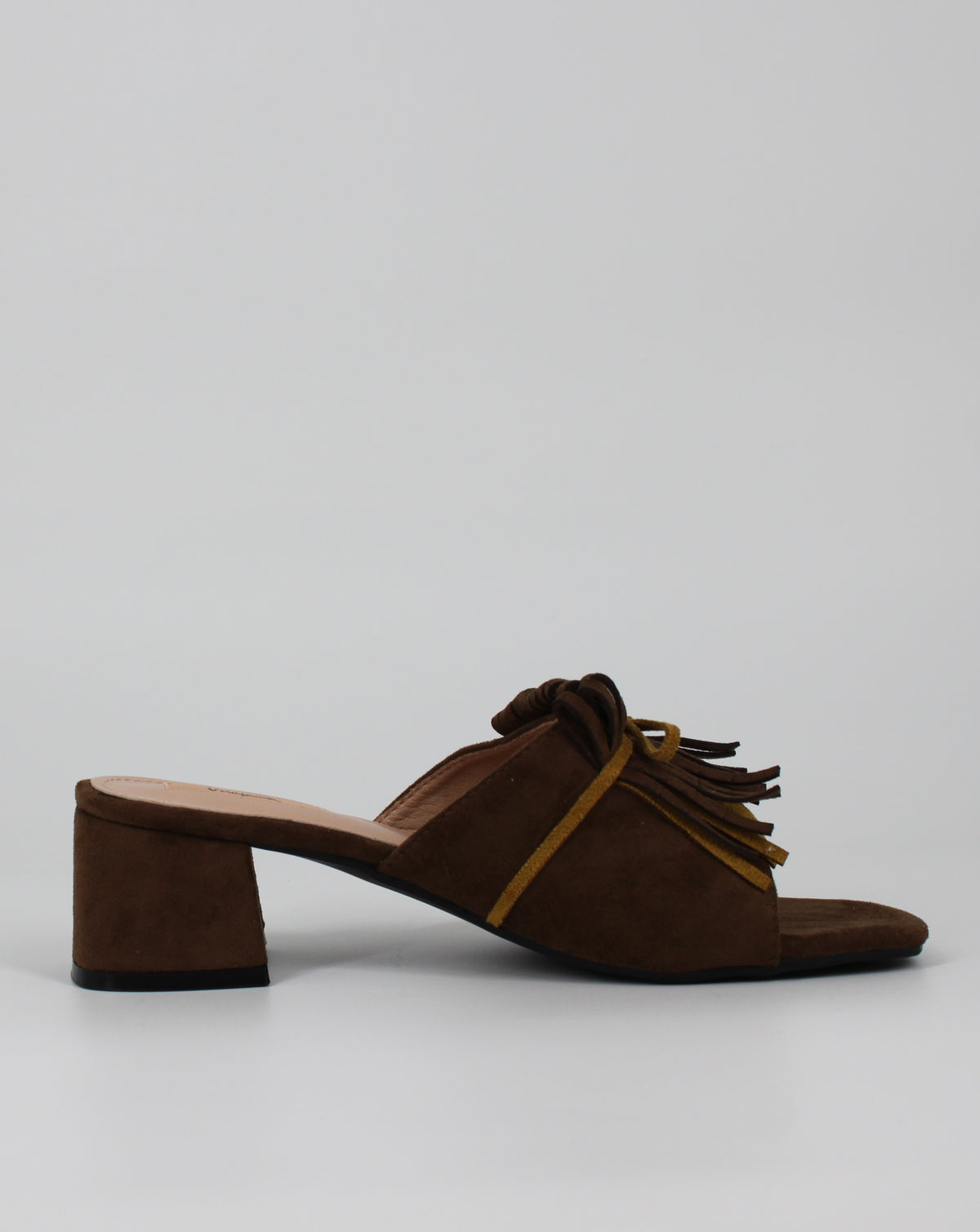 Mules Scamosciati con Frange e Dettaglio Boho-Chic - Verde