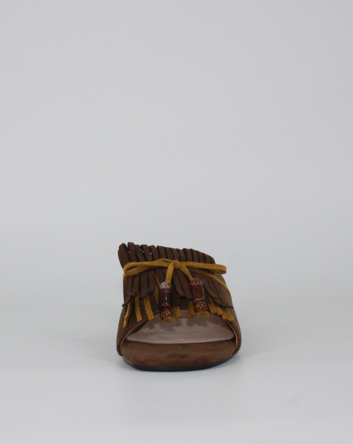 Mules Scamosciati con Frange e Dettaglio Boho-Chic - Verde