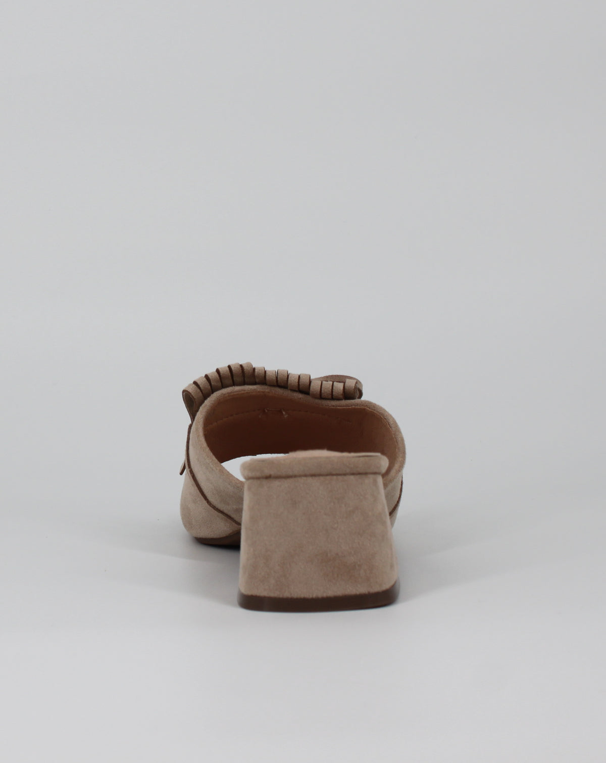 Mules Scamosciati con Frange e Dettaglio Boho-Chic - Beige
