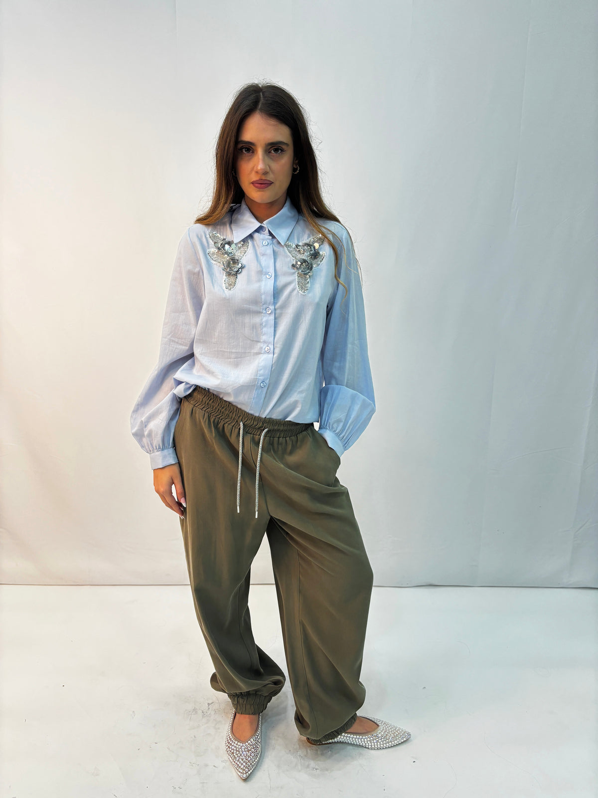 Pantalone Please a Gamba Larga con Coulisse