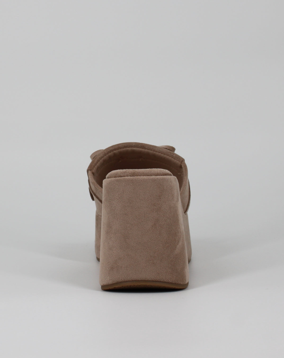 Sabot Platform Scamosciato con Frange e Fiocco – Beige
