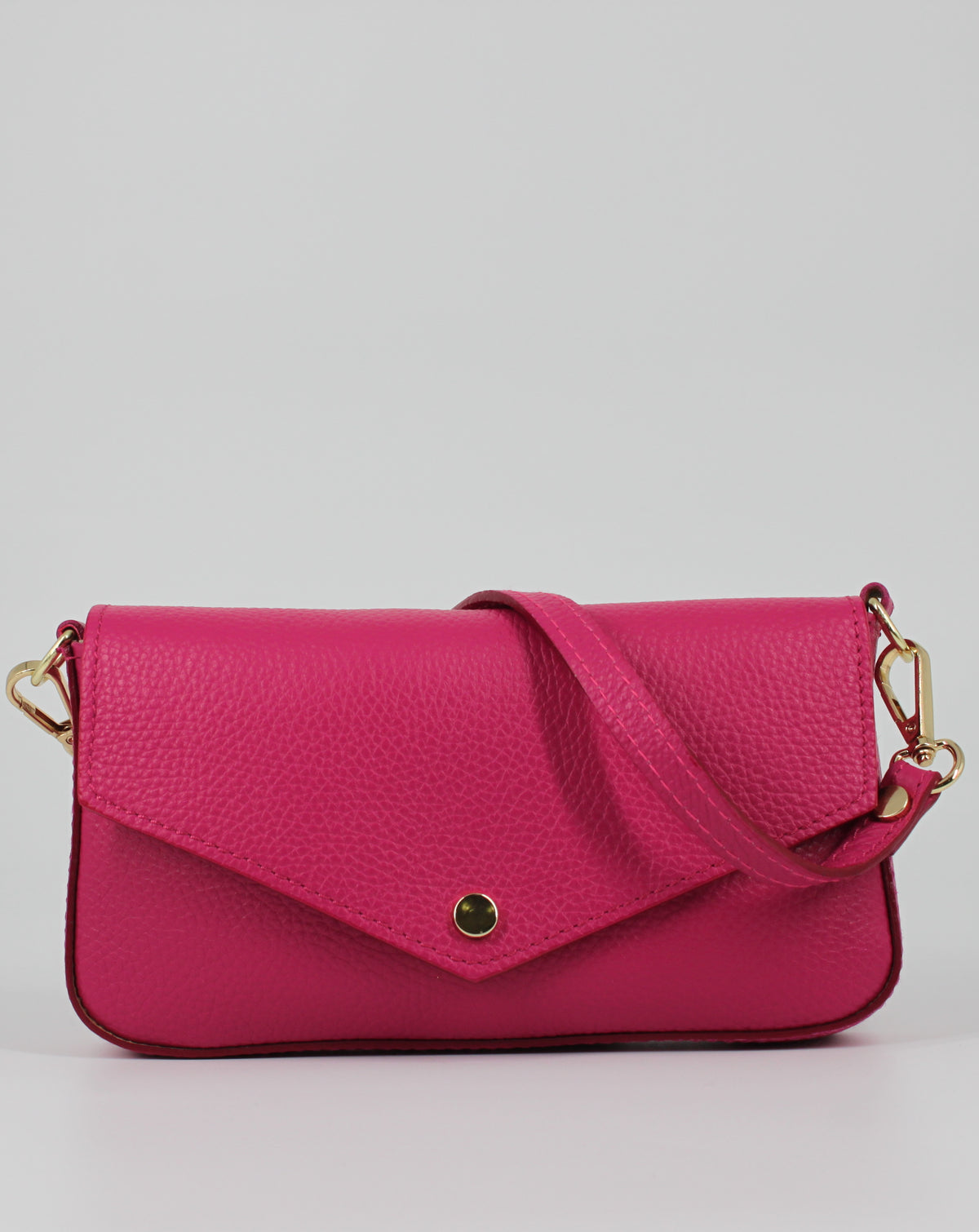 Borsa Clutch in Vera Pelle - Fucsia