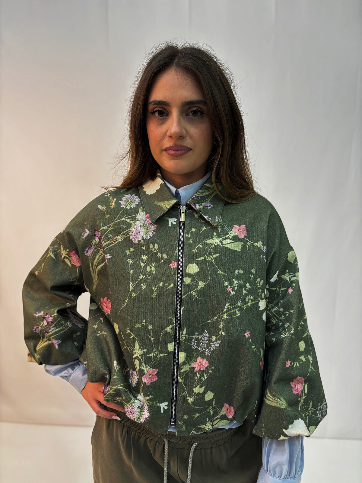 Giacca Bomber Please a Fantasia Floreale