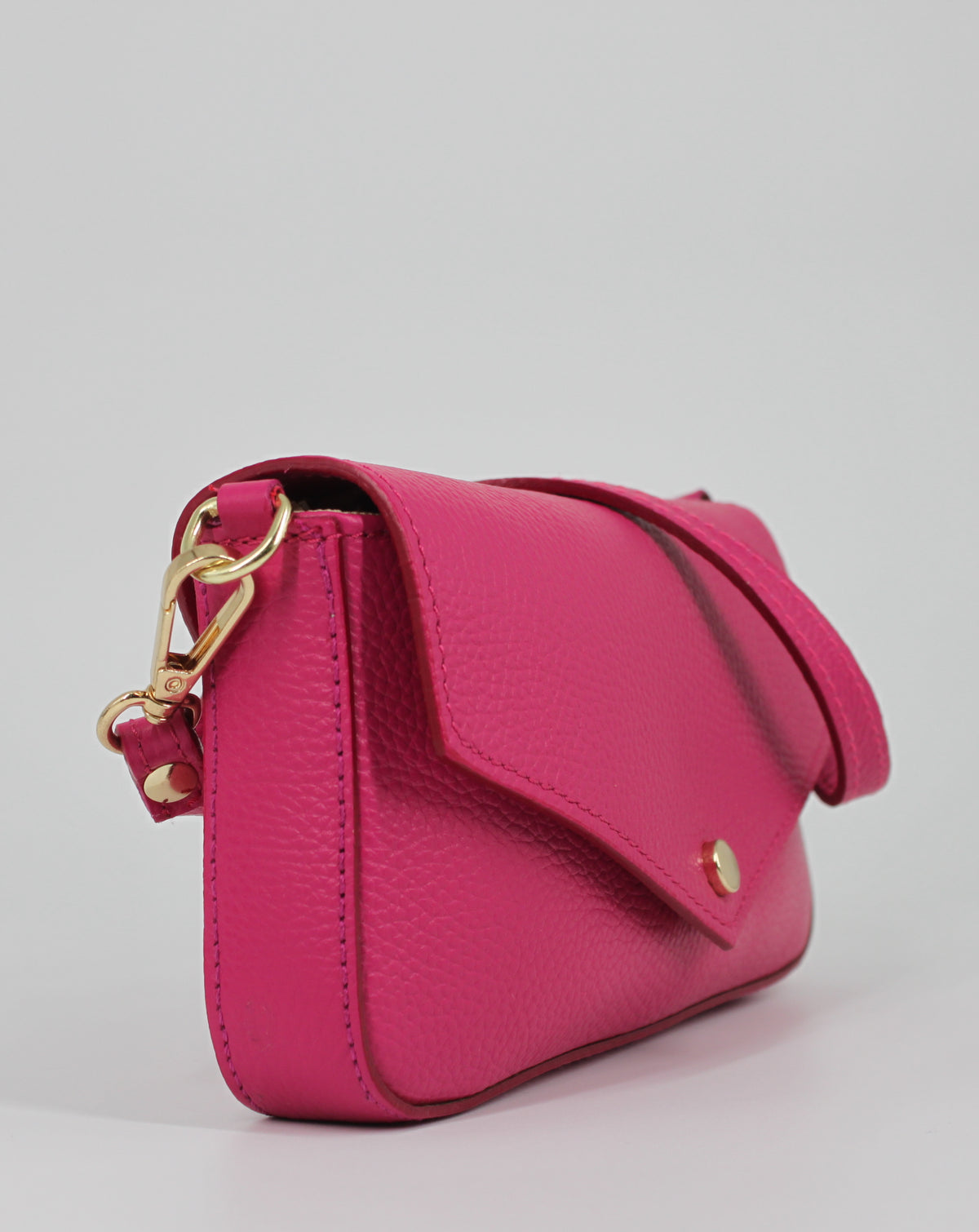 Borsa Clutch in Vera Pelle - Fucsia