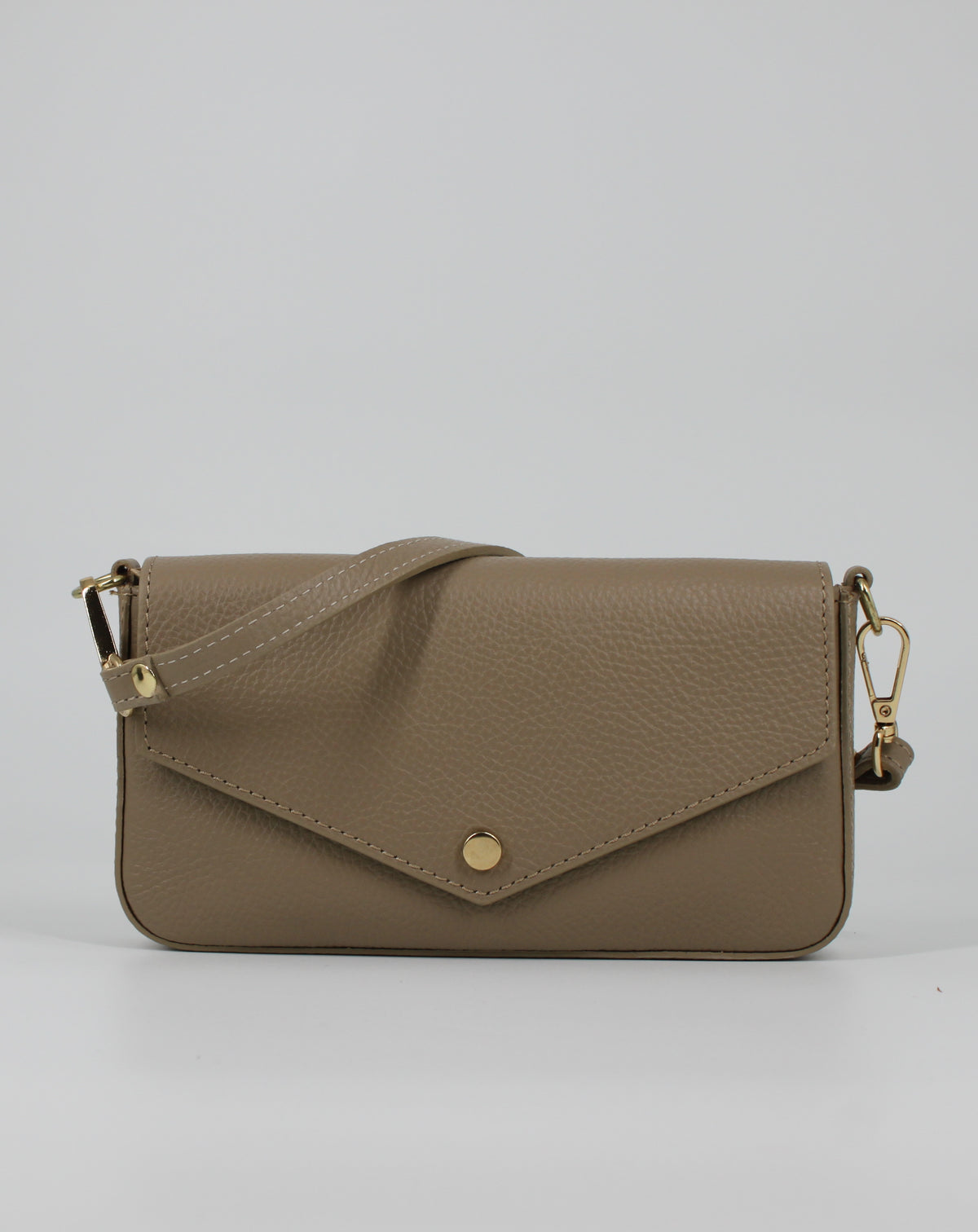 Borsa Clutch in Vera Pelle - Beige