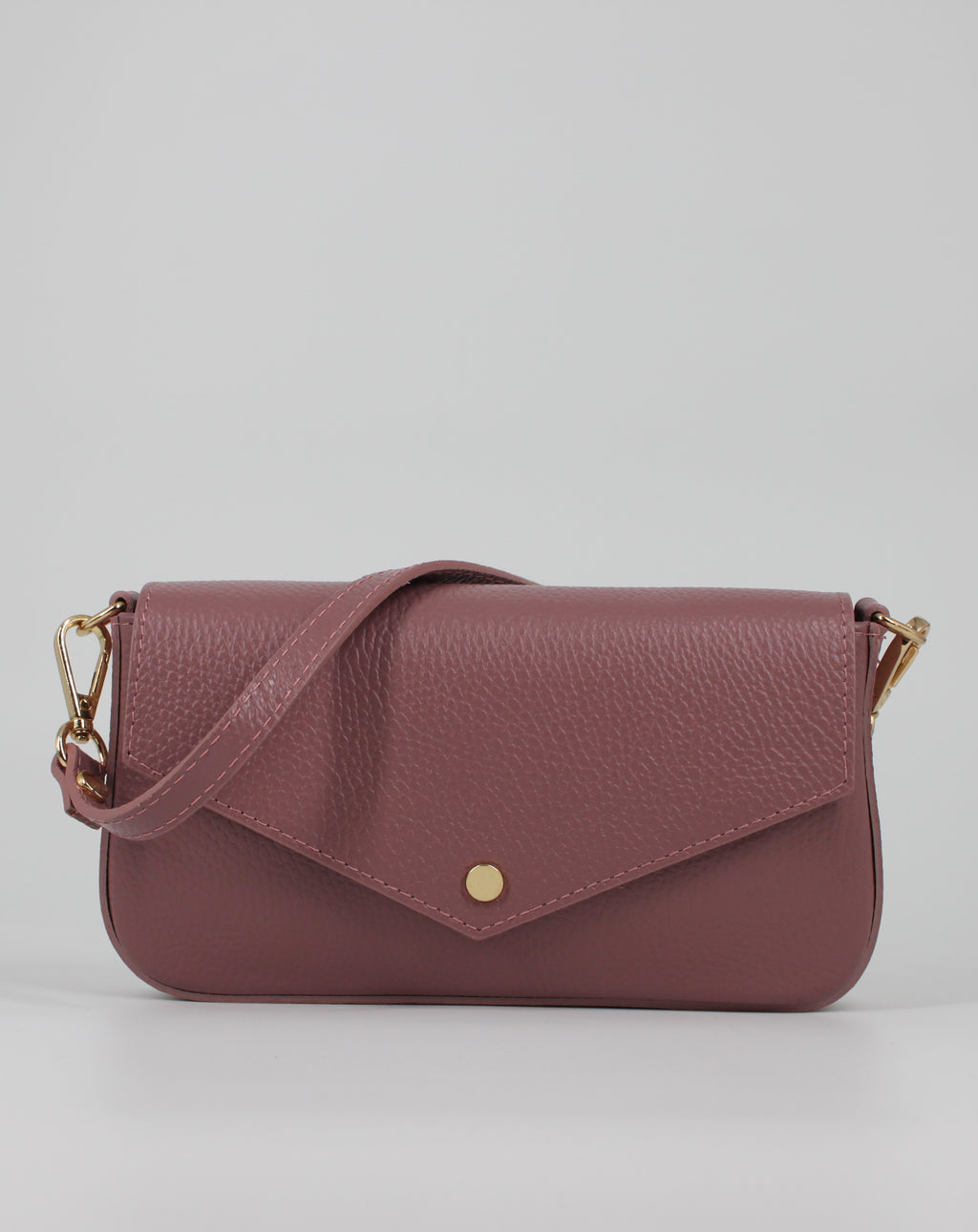 Borsa Clutch in Vera Pelle - Rosa antico