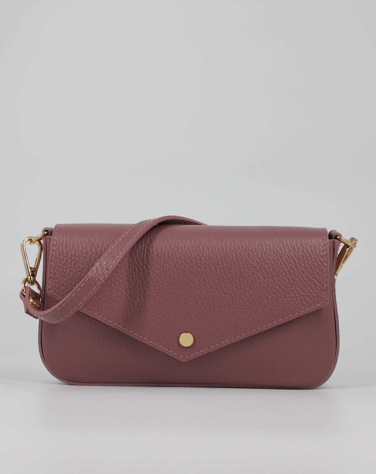 Borsa Clutch in Vera Pelle - Rosa antico