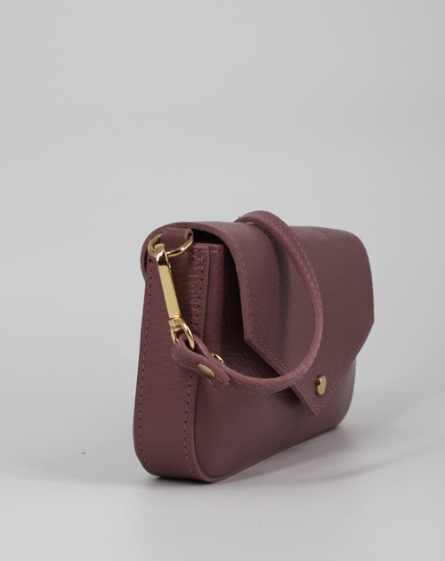 Borsa Clutch in Vera Pelle - Rosa antico
