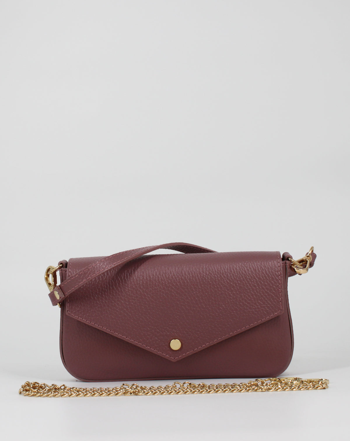 Borsa Clutch in Vera Pelle - Rosa antico