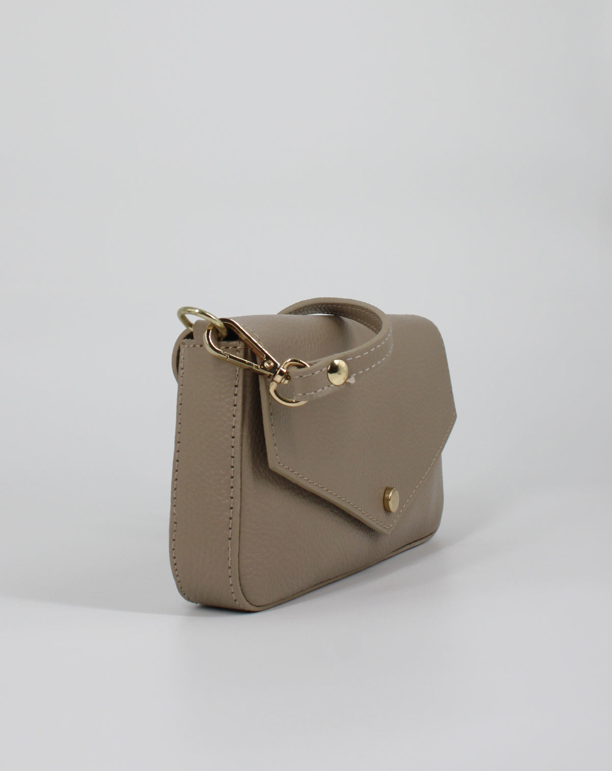 Borsa Clutch in Vera Pelle - Beige