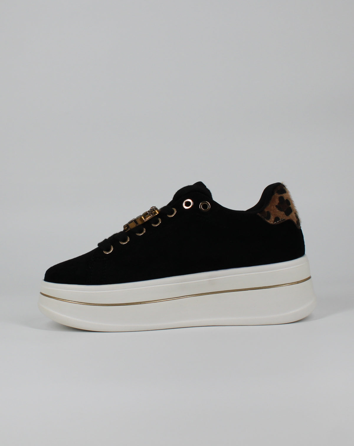 Sneakers Platform Gold&Gold - Nero
